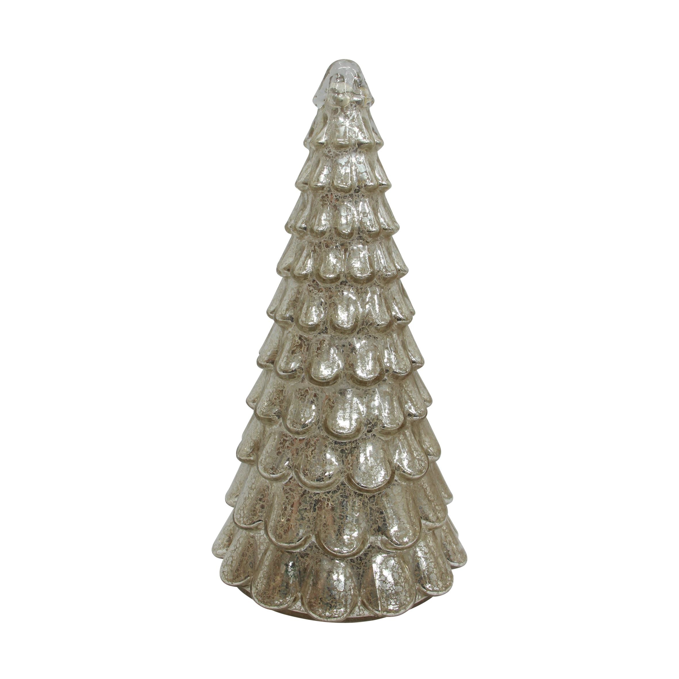 Antique Silver Snow Light Up Tree-Medium
