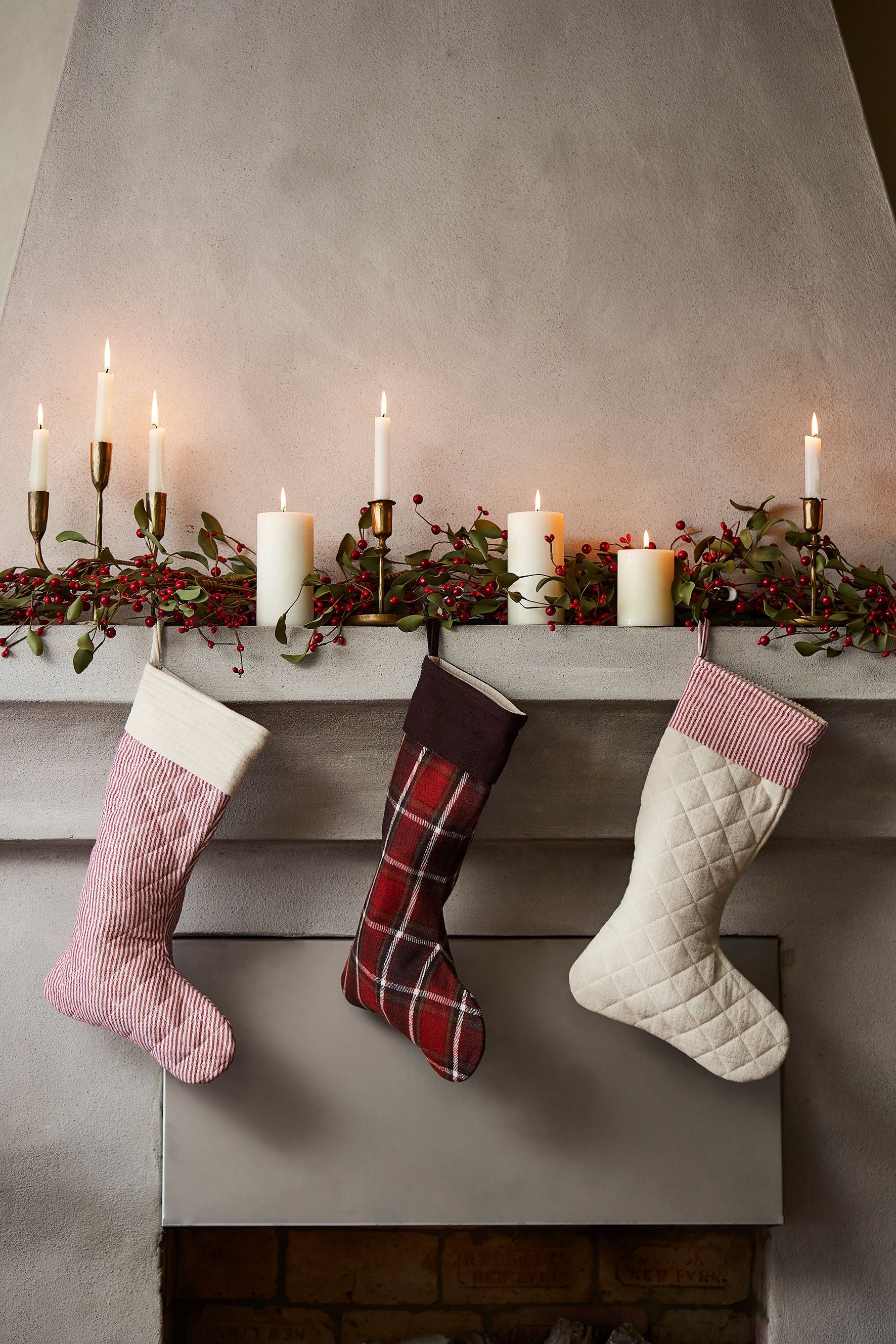 Christmas Stocking- Brown & Red Checked