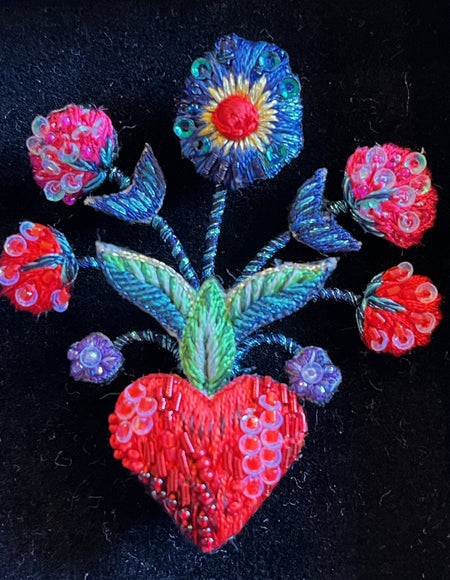 Trovelore Frida's Flowers Embroidered Brooch