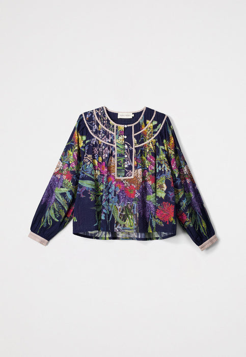 Maris Piped Blouse- Blossom Bouquet