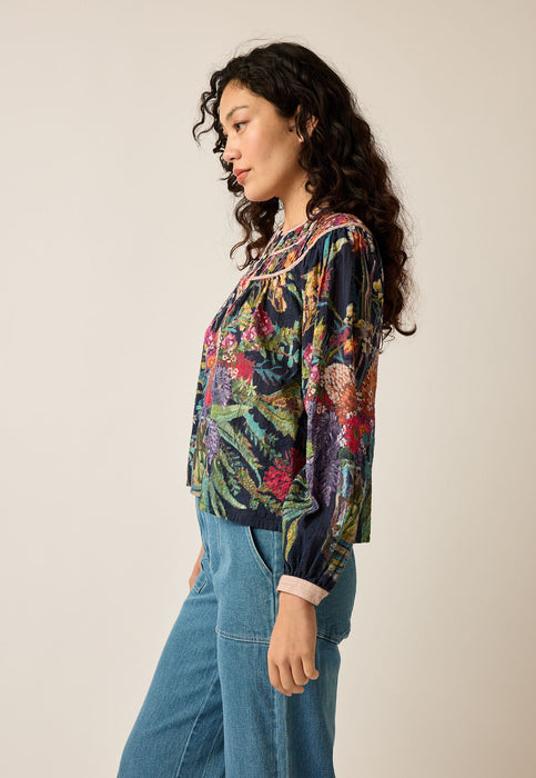 Maris Piped Blouse- Blossom Bouquet