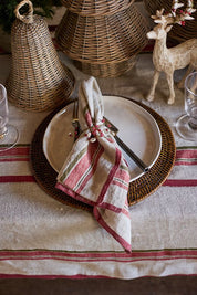 French Country Red Selvedge Linen Napkins
