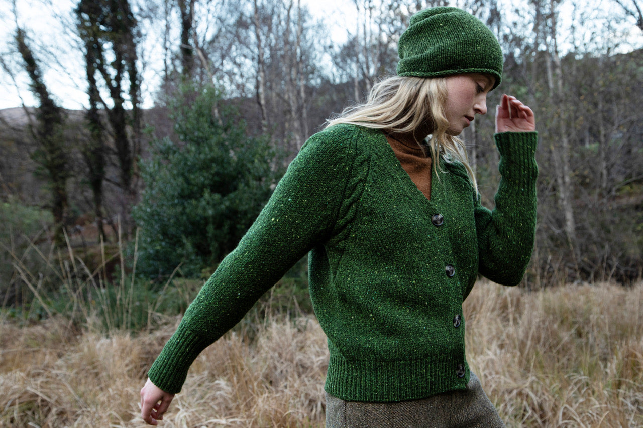 Raglan Cardigan with Cable Detail