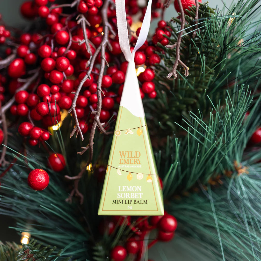 Wild Emery Mini Lip Balm Ornament- Lemon Sorbet