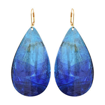 We dream In Colour Lazuli Drop Handpainted Earrings