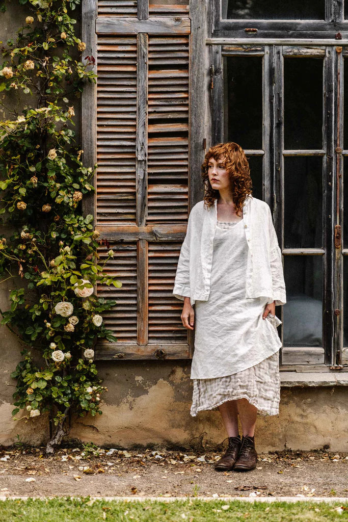 Metta Melbourne Juliet Slip Dress Linen Check Shop at Morris et al Metta Melbourne Juliet Slip Dress Linen Check Shop at Morris et al