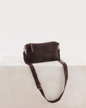 JuJu & Co Suede Teddy Bag in Chocolate