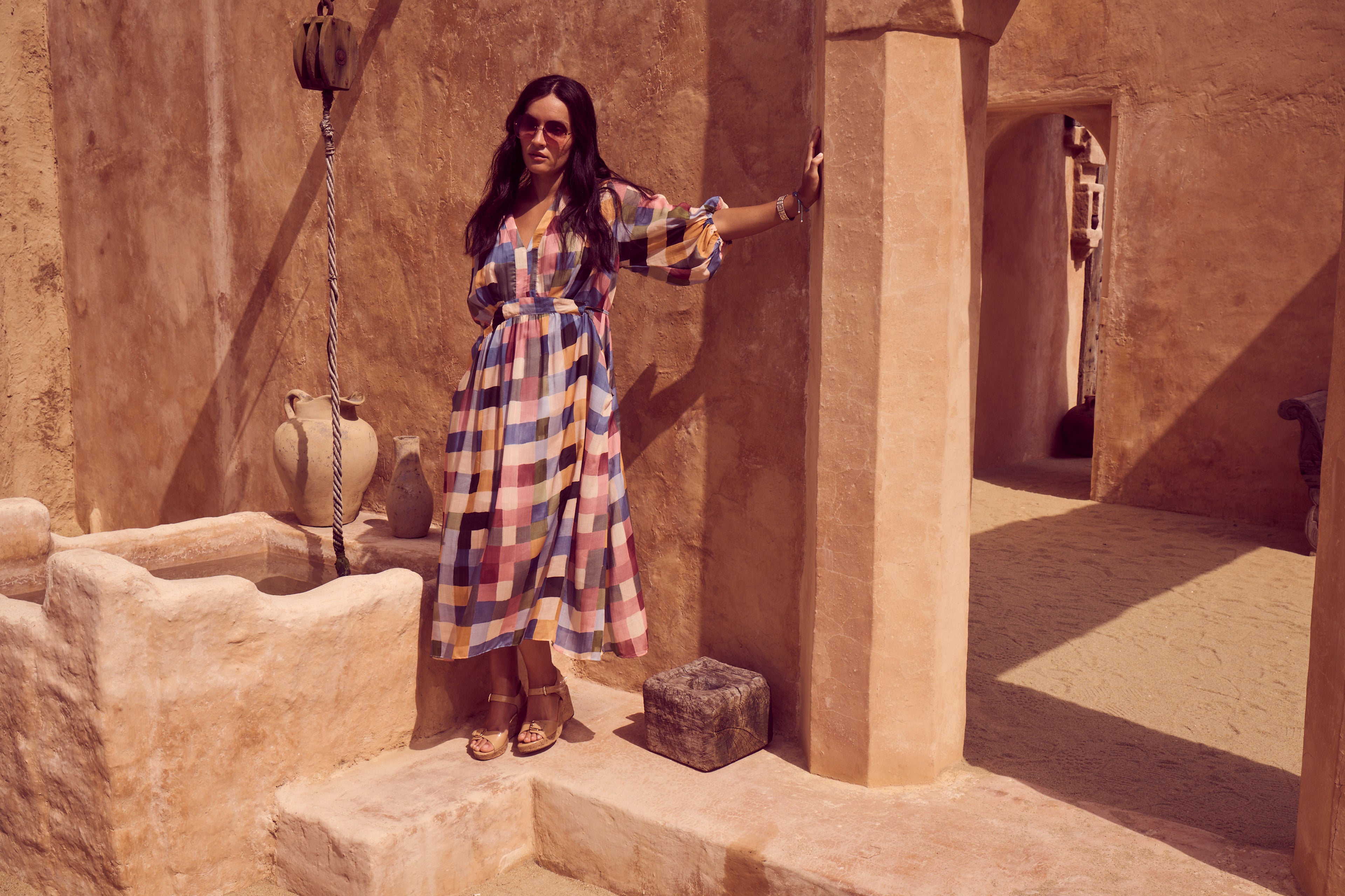 Olga de Polga Tessera Robe Dress in Blush