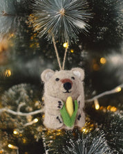 La La Land Felt Ornament Garden Giggles Wombat