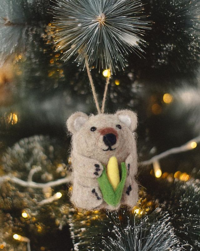La La Land Felt Ornament Garden Giggles Wombat