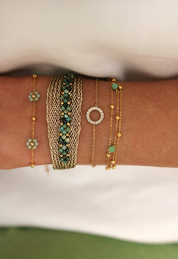 16mille Agathe Bracelet Green & Gold