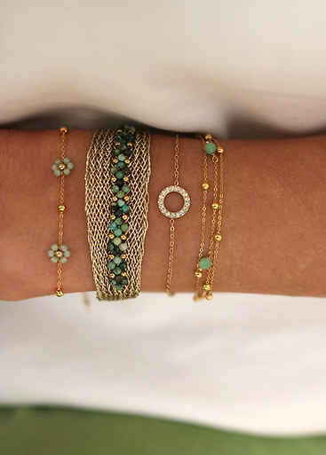 16mille Agathe Bracelet Green & Gold