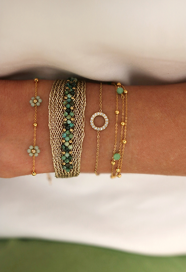 16mille Agathe Bracelet Green & Gold