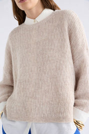 Agna Pattern Sweater- Ecru