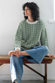 Lazybones Agnes Cotton Jumper in Roses