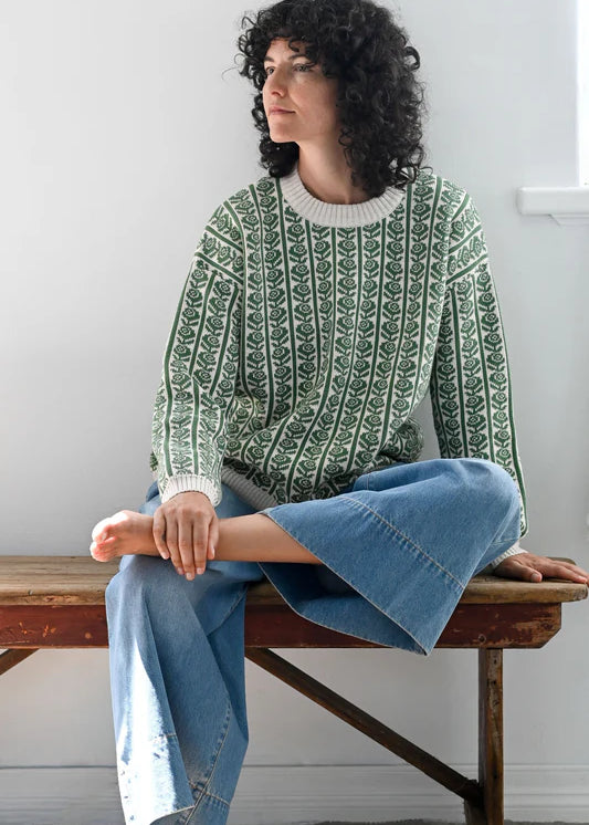Lazybones Agnes Cotton Jumper in Roses