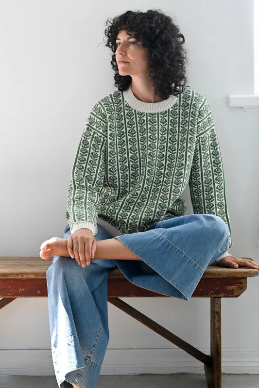 Lazybones Agnes Cotton Jumper in Roses