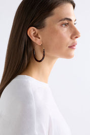 Aki Hoop Earring-Tortoiseshell Speckle