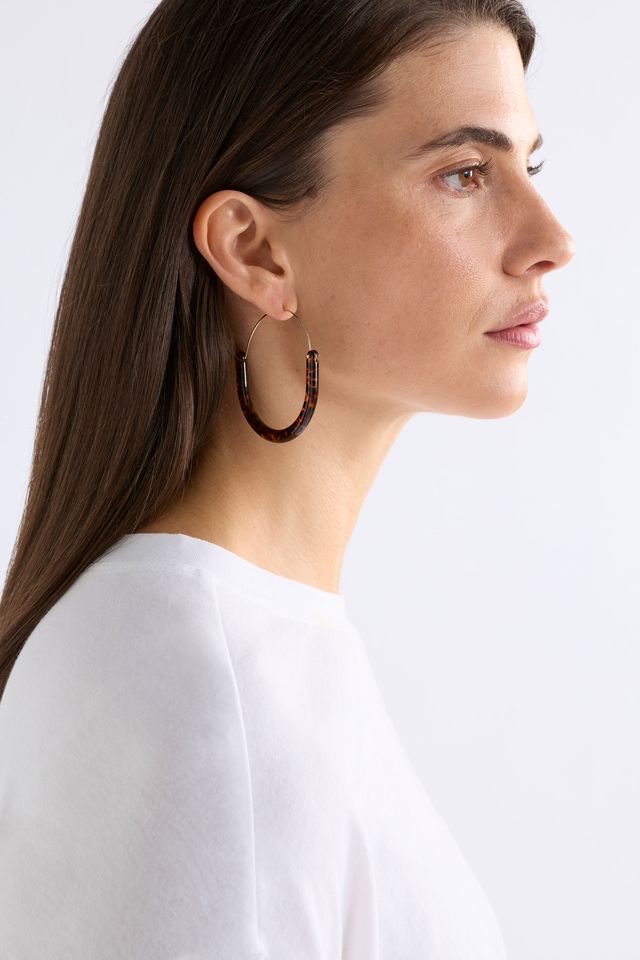 Aki Hoop Earring-Tortoiseshell Speckle