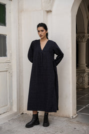 Akimi Dress- Navy Check