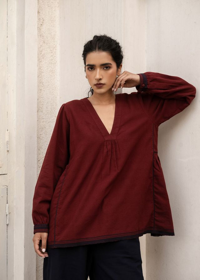 Sahana Akimi Top in Red Wine