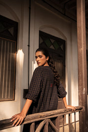 Akimi Dress- Navy Check