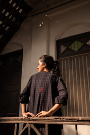 Akimi Dress- Navy Check