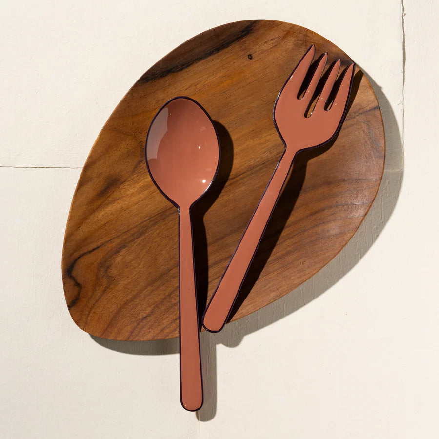 Alder Enamel Salad Servers