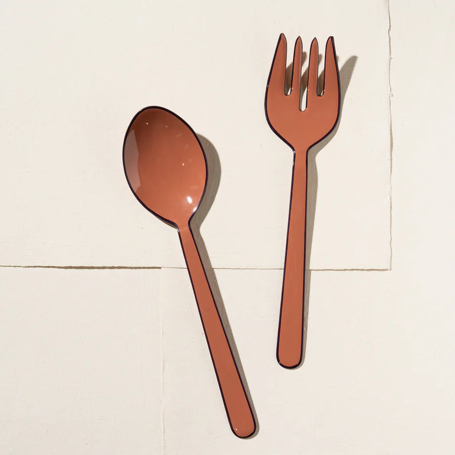Alder Enamel Salad Servers