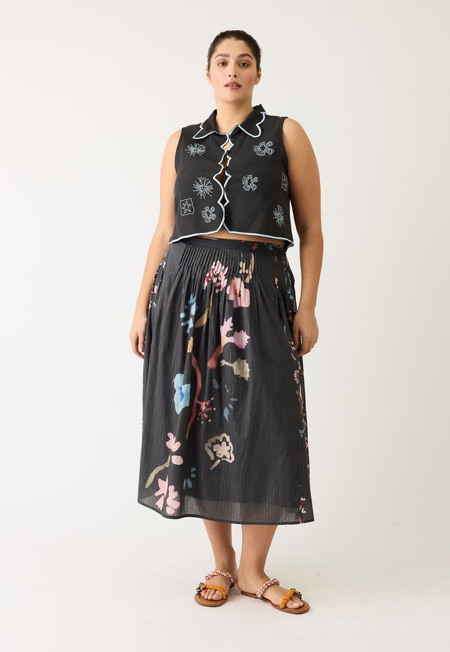 Alma Yorke Skirt- Watercolour Charcoal
