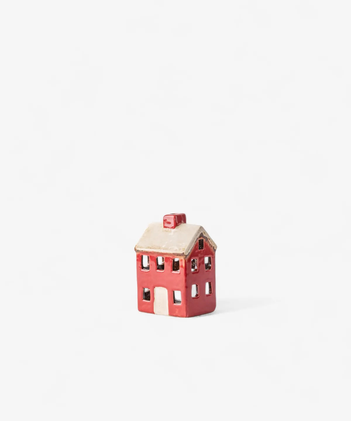 French Country Alsace Petite Tealight Chalet Red Cream