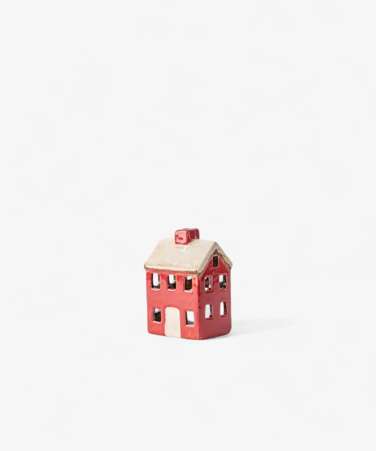 French Country Alsace Petite Tealight Chalet Red Cream