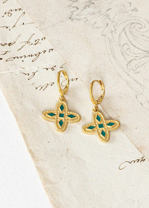16mille Anais Gold Earrings-Green