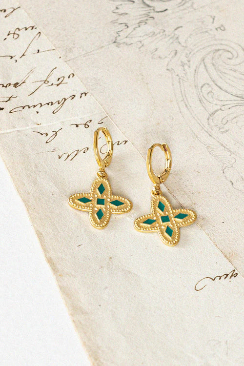 16mille Anais Gold Earrings-Green