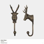 Antique Brass Deer Hook
