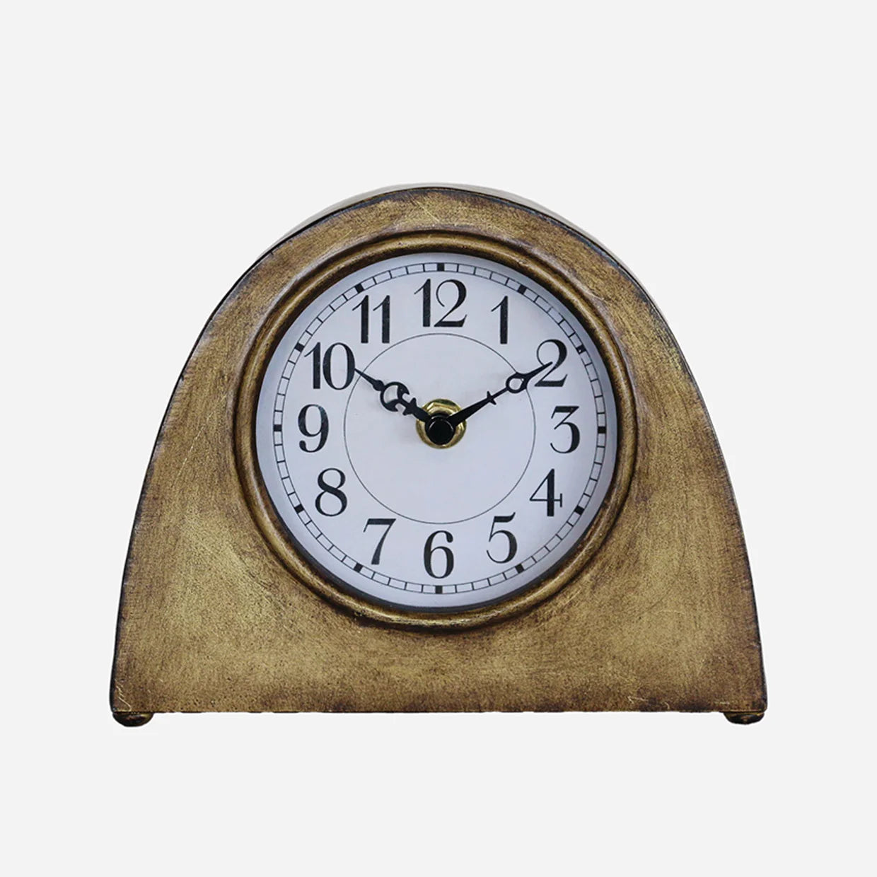 CC Interiors Arched Mantle Clock in Antiue Brass Finish