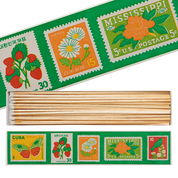 Archivist Gallery Long Matches in Vintage Stamp print