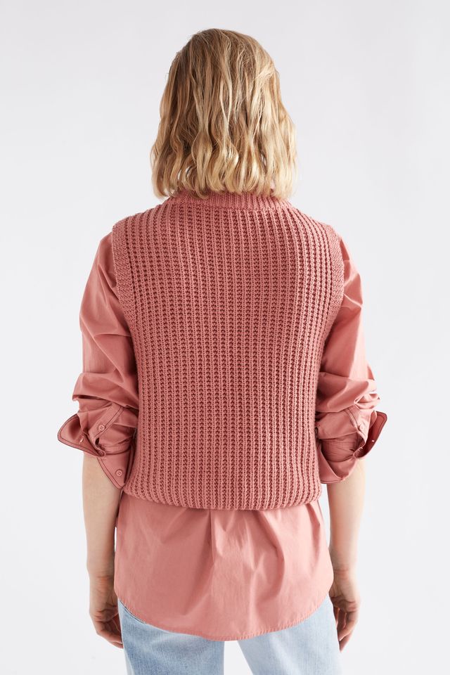 Arp Cotton Vest- Clay Pink