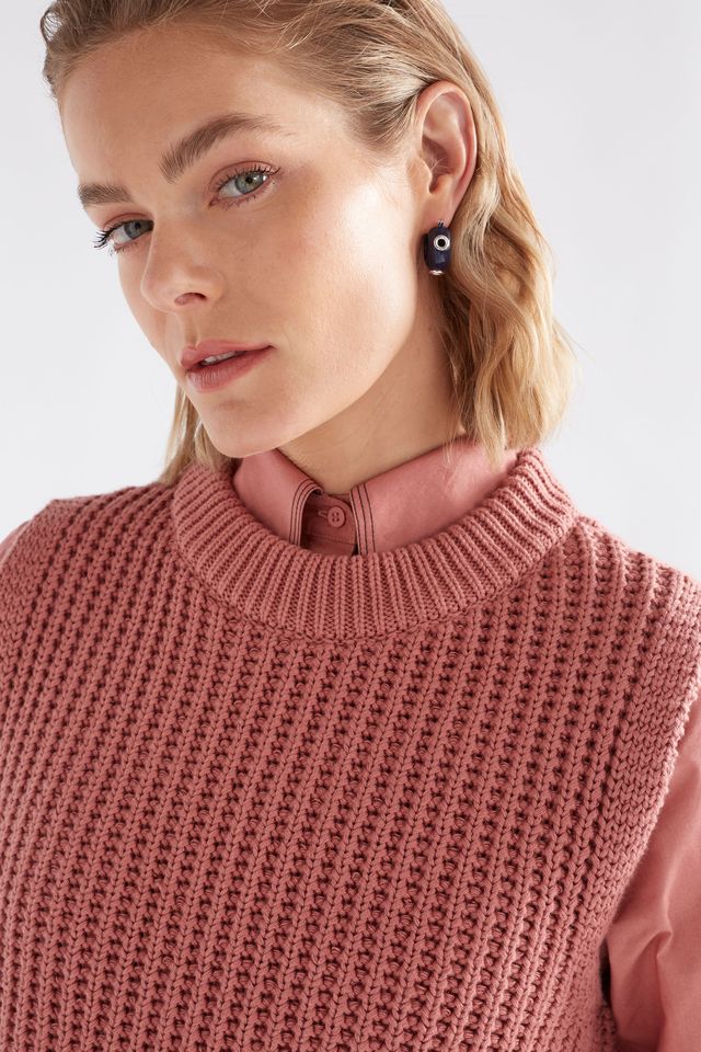 Arp Cotton Vest- Clay Pink