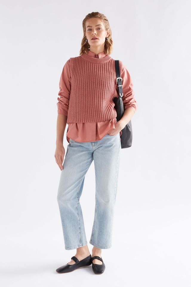 Arp Cotton Vest- Clay Pink