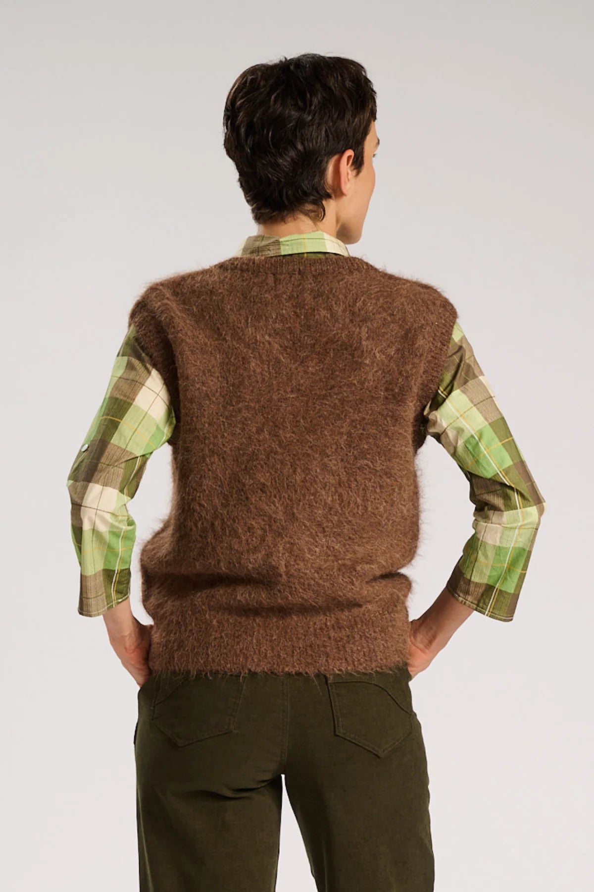 Aspen V- Neck Vest- Chocolate