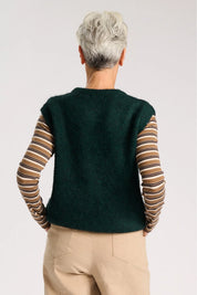Aspen Round Neck Vest- Forest