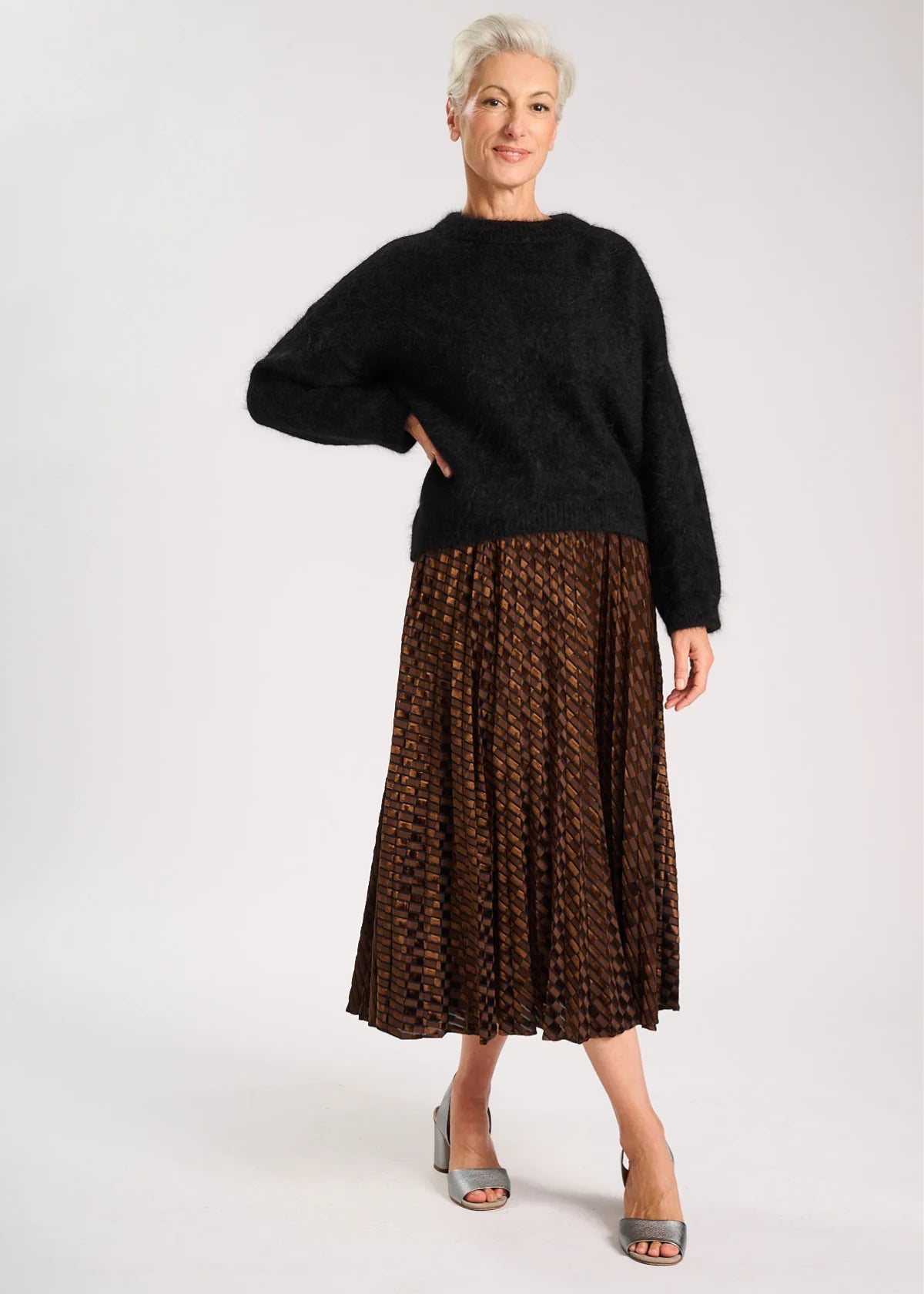 Olga de Polga Aura Pleated Skirt in Chocolate