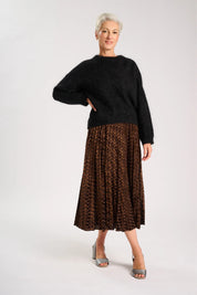 Olga de Polga Aura Pleated Skirt in Chocolate