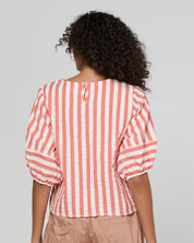 Ava Top- Watermelon Stripe