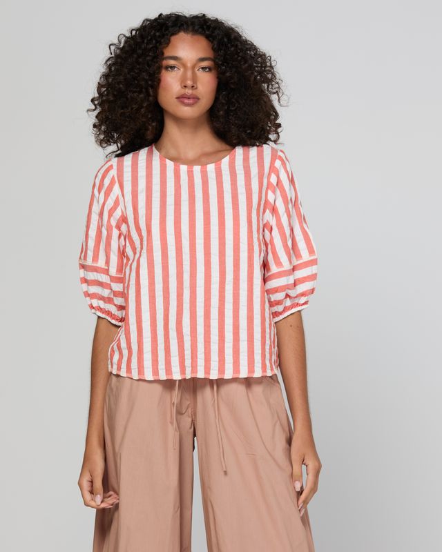 Boom Shankar Ava Top in Watermelon Stripe
