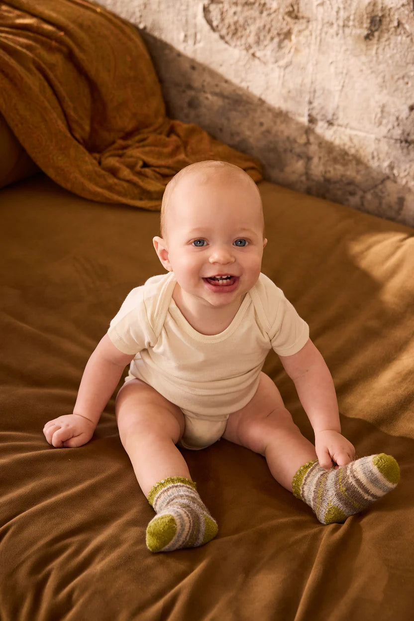 Lisa B Baby Wool Cashmere Socks in Green Apple