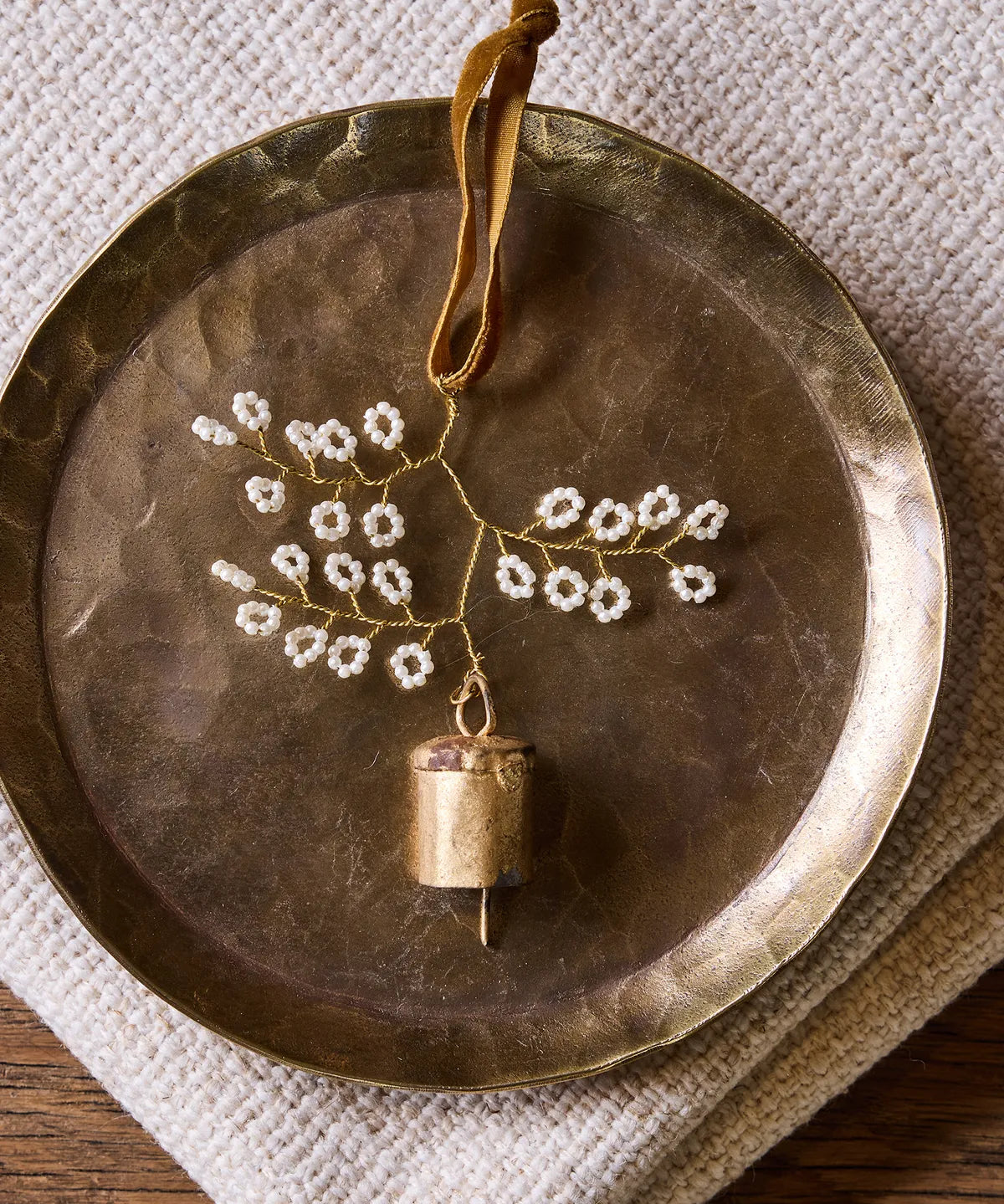 French Country Beaded Flower Bell Decoration