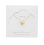 Bee Sparkle Wings Necklace- Gold