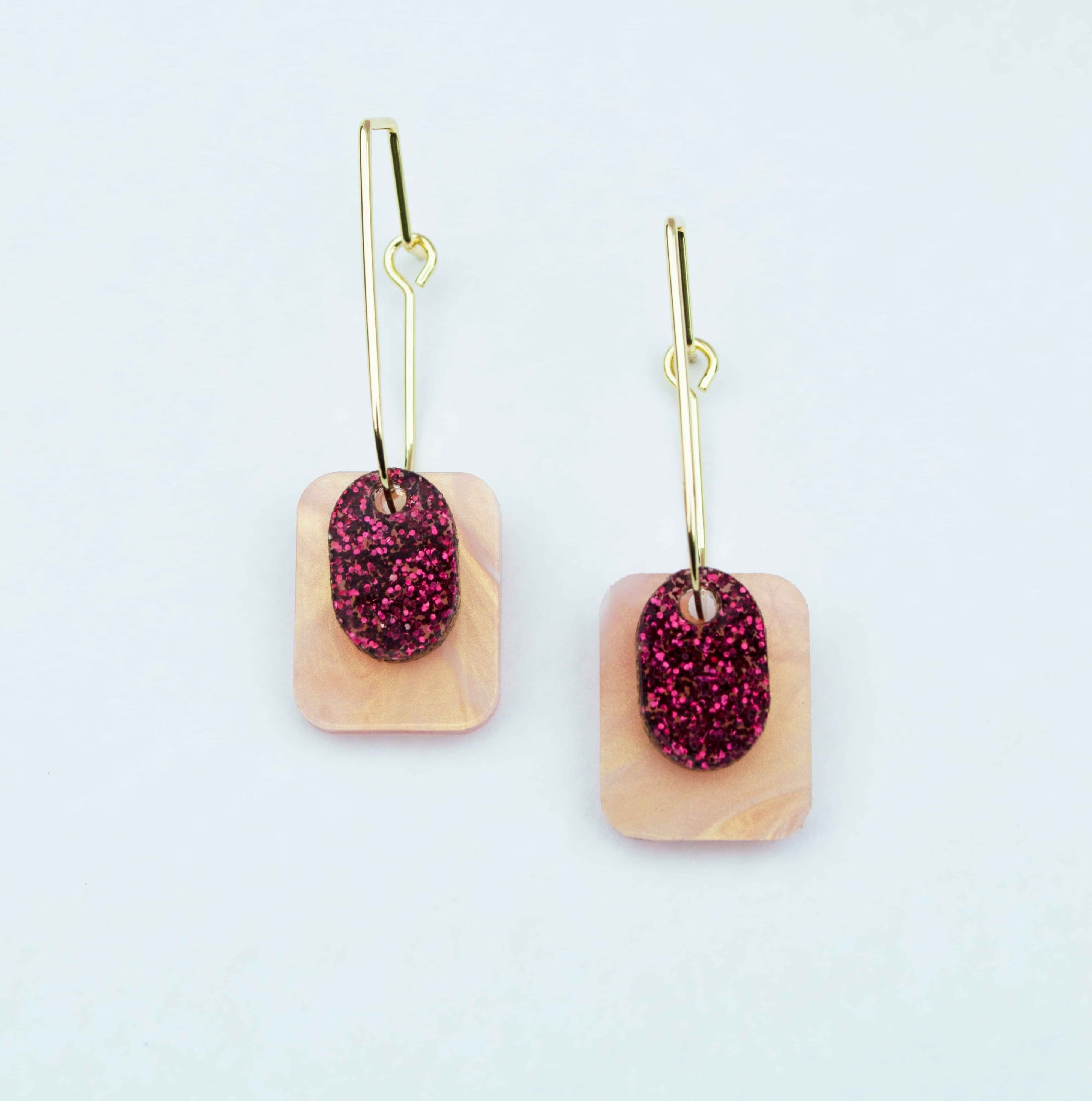 Hagen & Co Bella Earrings in Blush & Merlot
